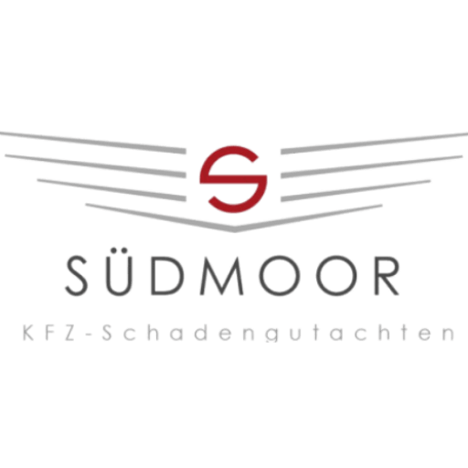 Das Logo zeigt ein rotes S mit grauen Flügeln und dem Schriftzug "Südmoor KFZ-Schadengutachten" auf weißem Hintergrund.